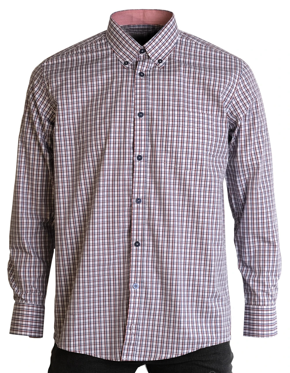 Camisa Manga Larga Cuadros Azules, Rojos Y Negros - Moldería informal