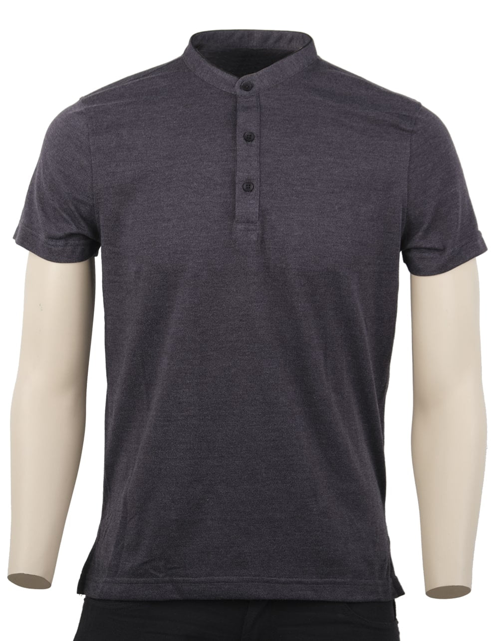Camiseta Polo Solo Fondo Color Gris Oscuro Cuello Neru