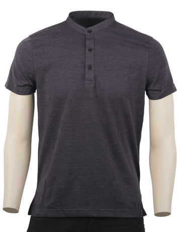 Camiseta Polo Solo Fondo Color Gris Oscuro Cuello Neru