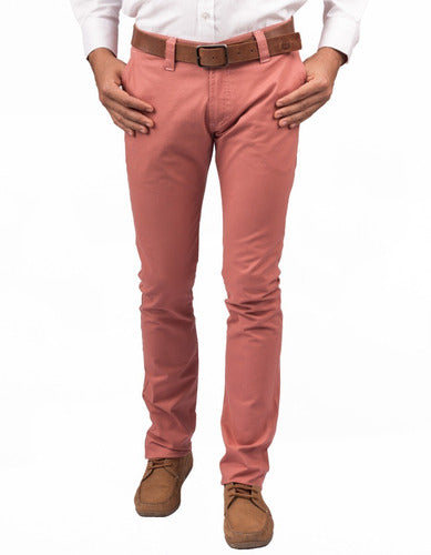 Pantalón Informal Stretch Color Coral