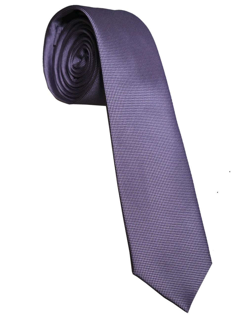 Corbata Pitillo En Poliester Color Morado Textura Cuadros