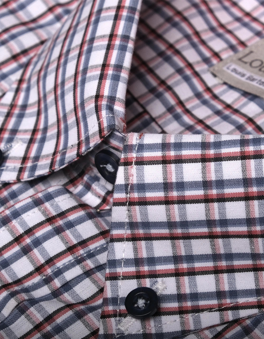 Camisa Manga Larga Cuadros Azules, Rojos Y Negros - Moldería informal
