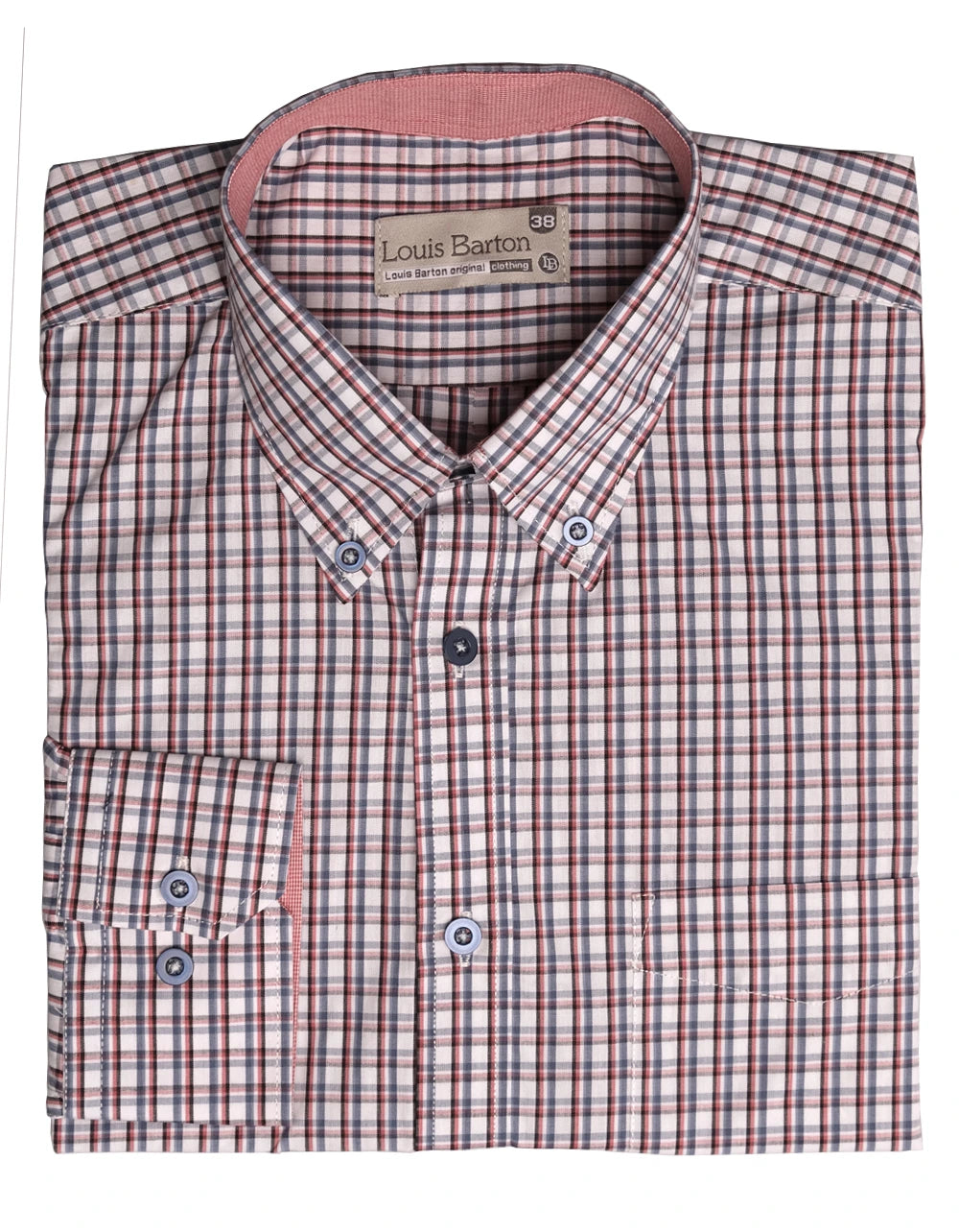 Camisa Manga Larga Cuadros Azules, Rojos Y Negros - Moldería informal