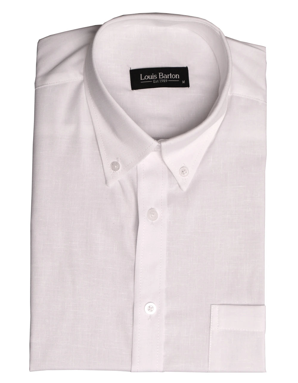 Camisa Manga Corta Blanca Texturizada- Mordería clásica