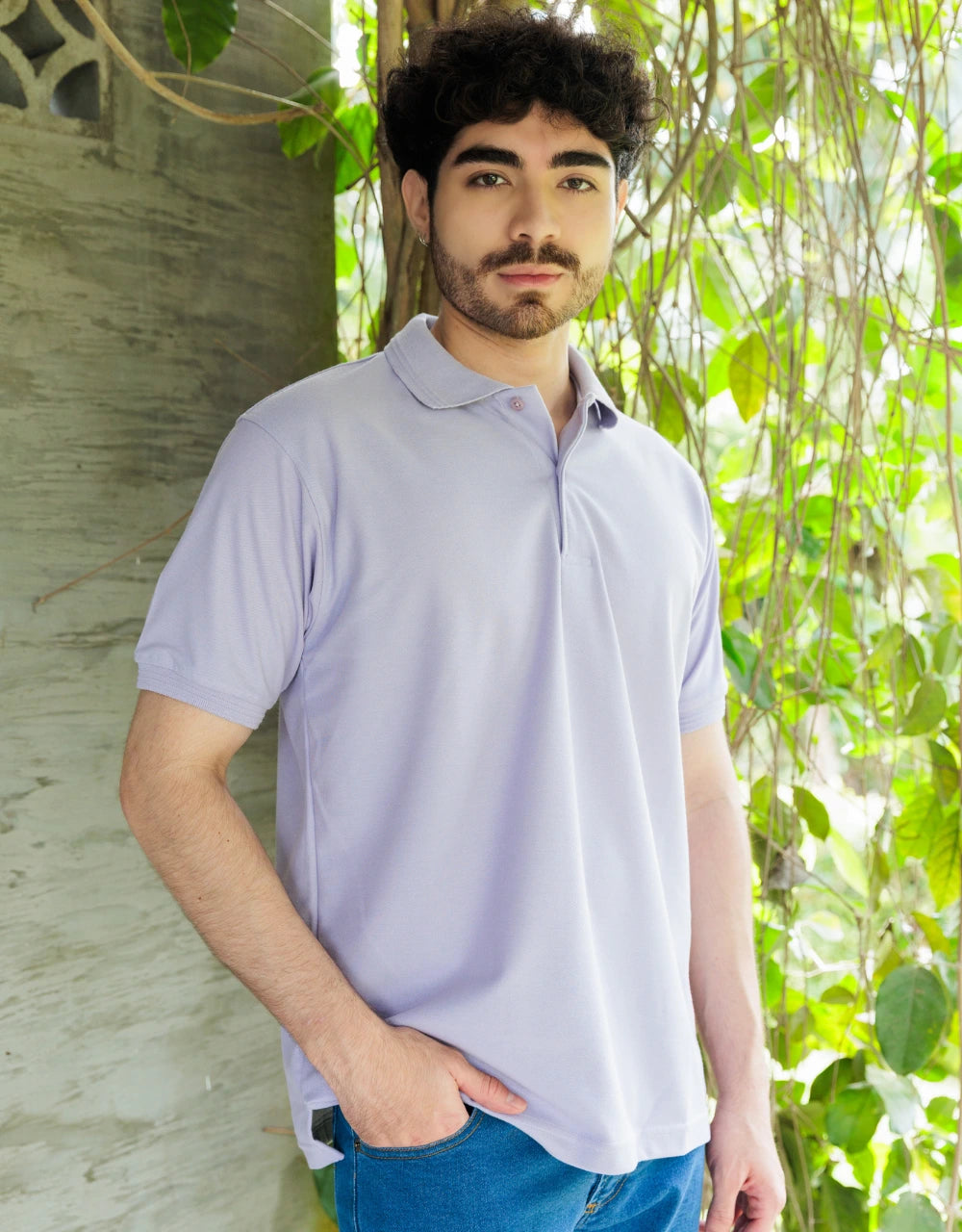 Camiseta Polo Lila