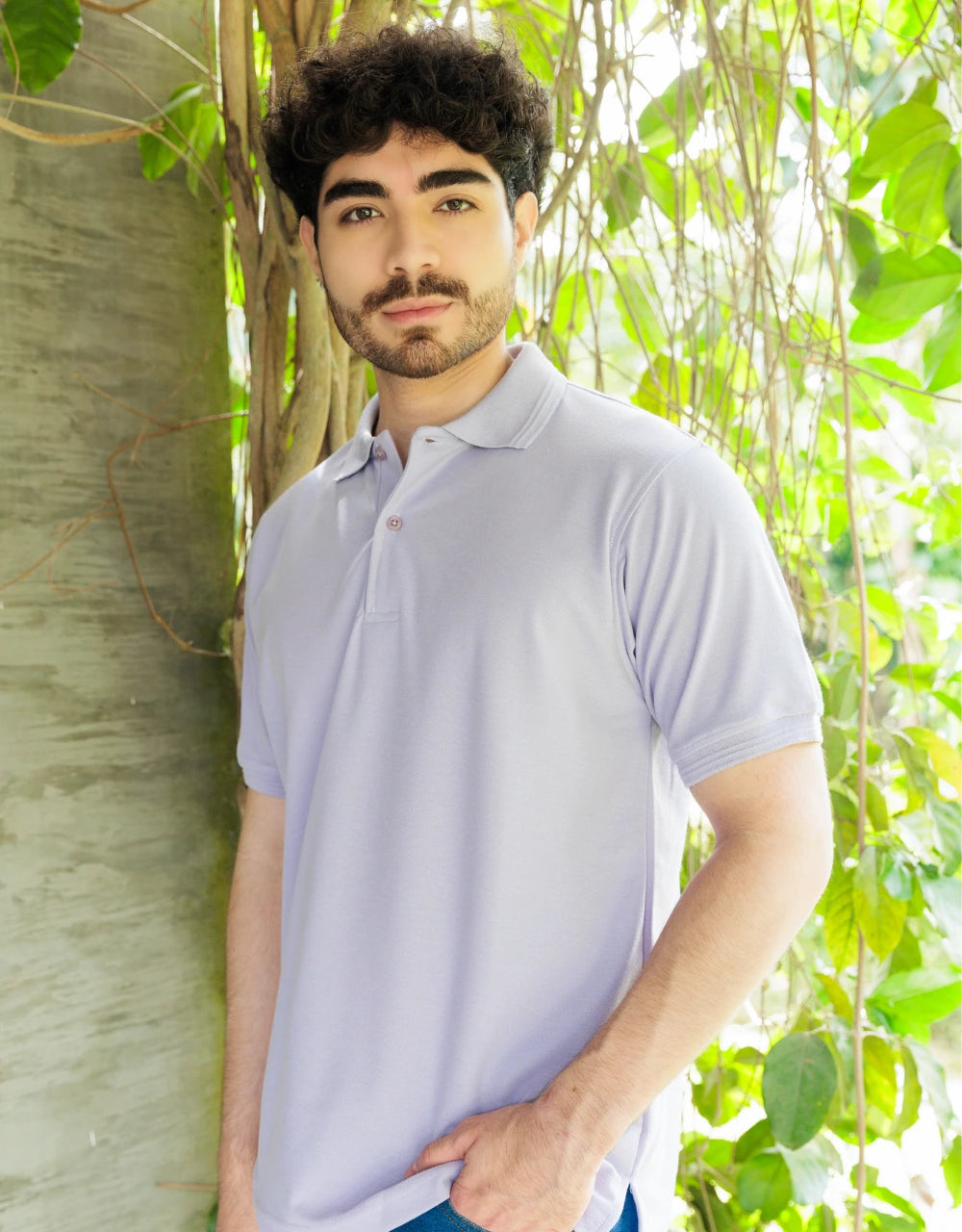 Camiseta Polo Lila