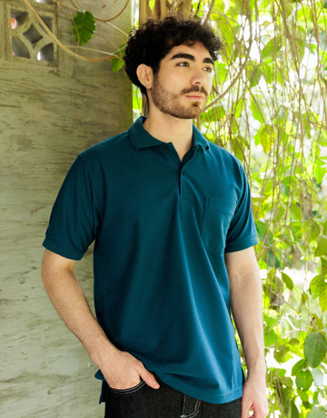 Camiseta Polo Azul Petroleo