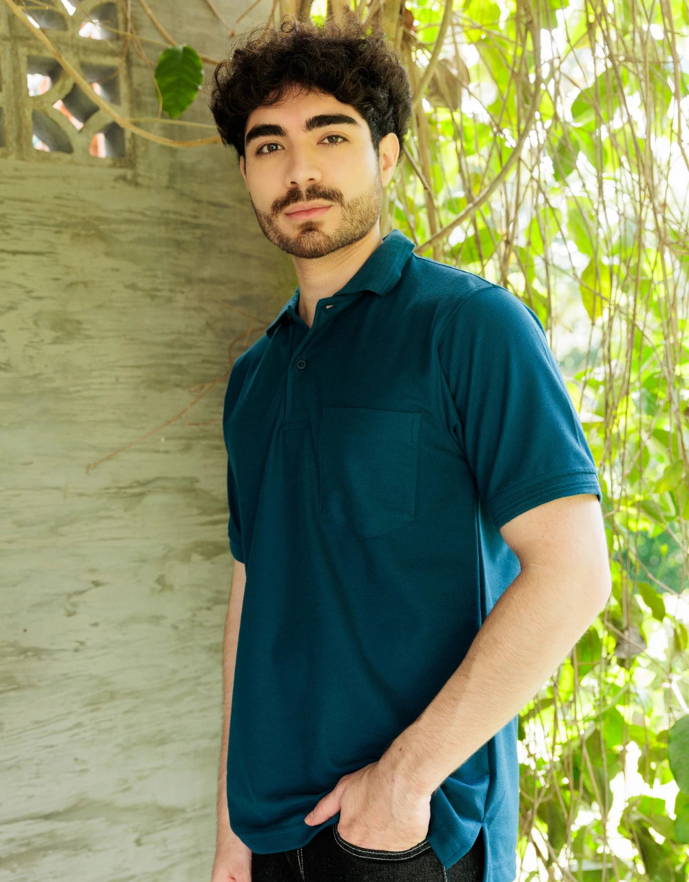 Camiseta Polo Azul Petroleo