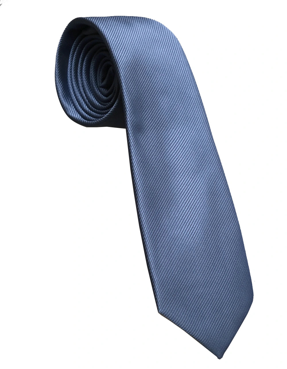 Corbata Semipitillo En Poliéster Color Azul Con Textura Rayas