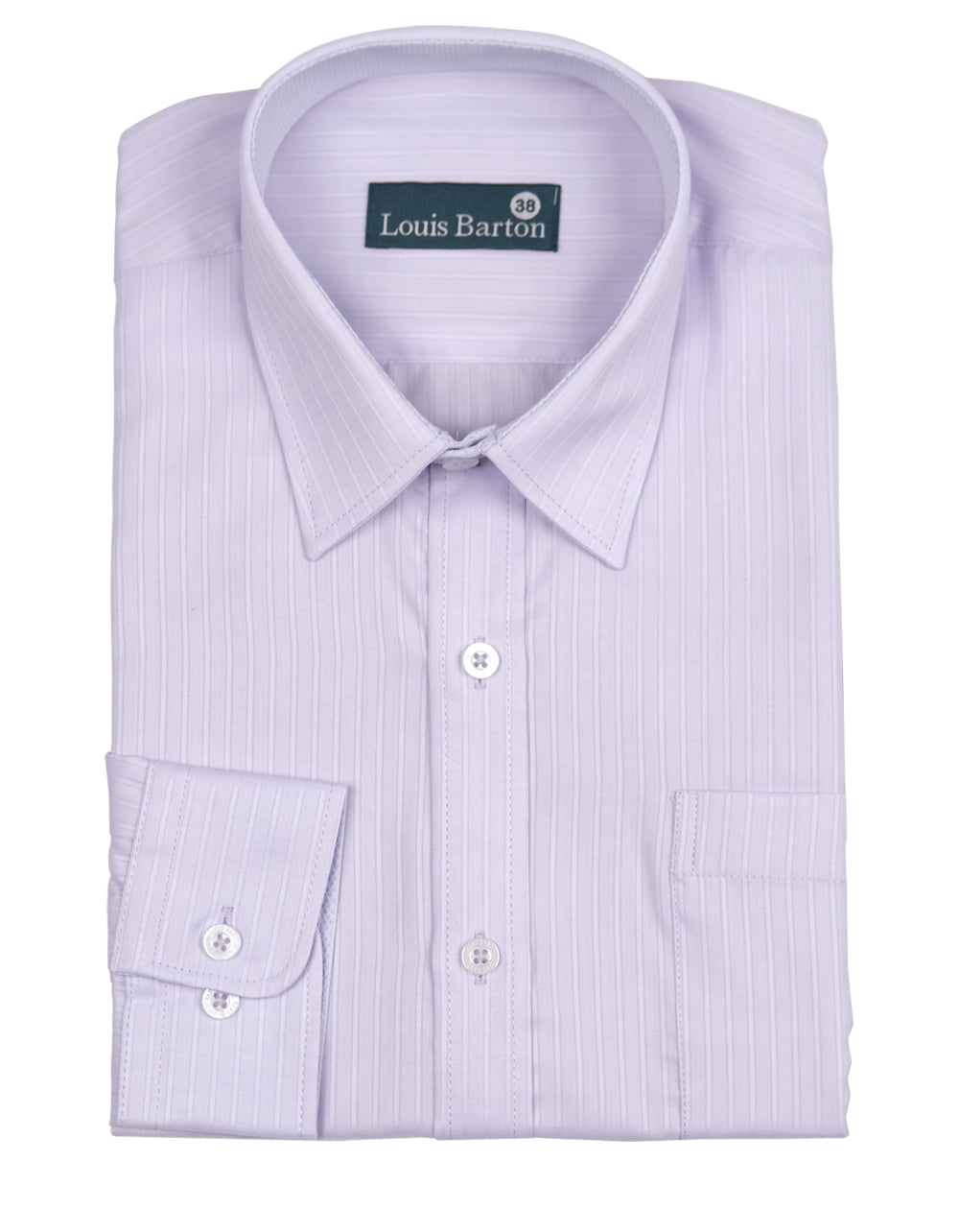 Camisa Manga Larga Lila Textura Rayas Verticales - Moldería slim