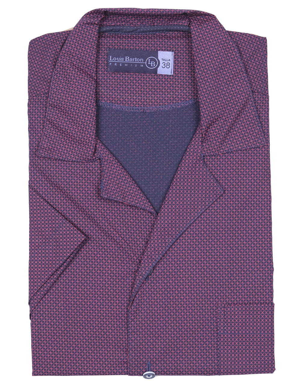 Pijama Manga Corta Azul Oscura  Estampado Cruces Rojas