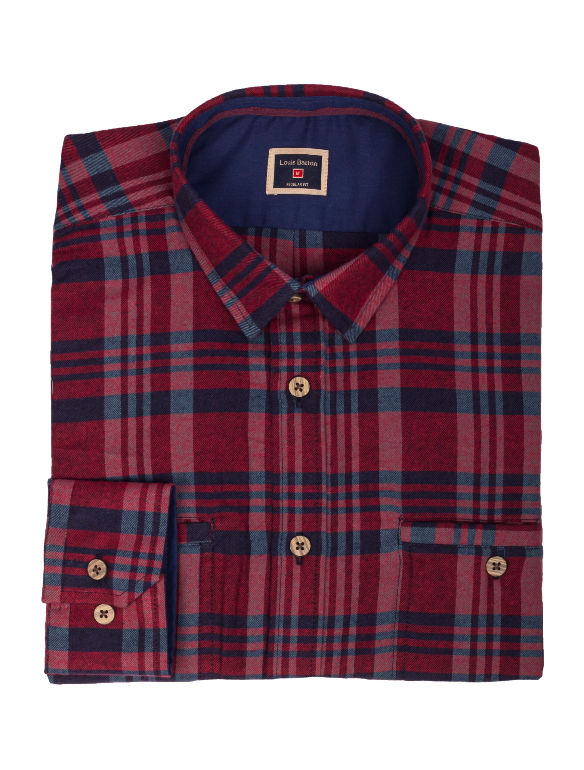 Leñadora Roja y Azul Manga Larga - Moldería informal