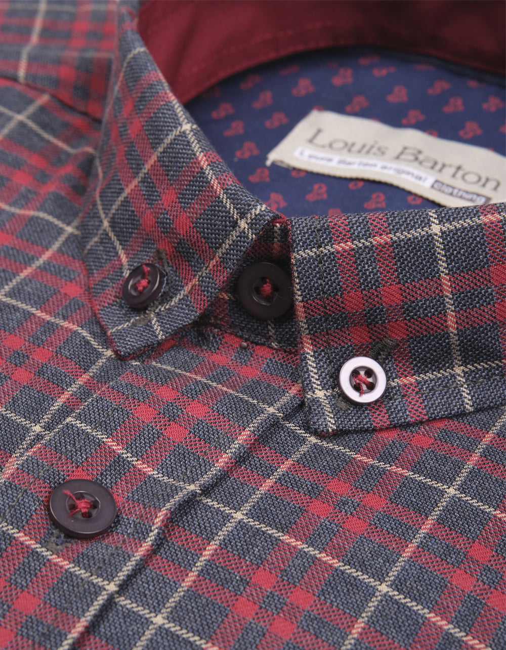Camisa Manga Larga Cuadros Azules y Rojos - Moldería slim