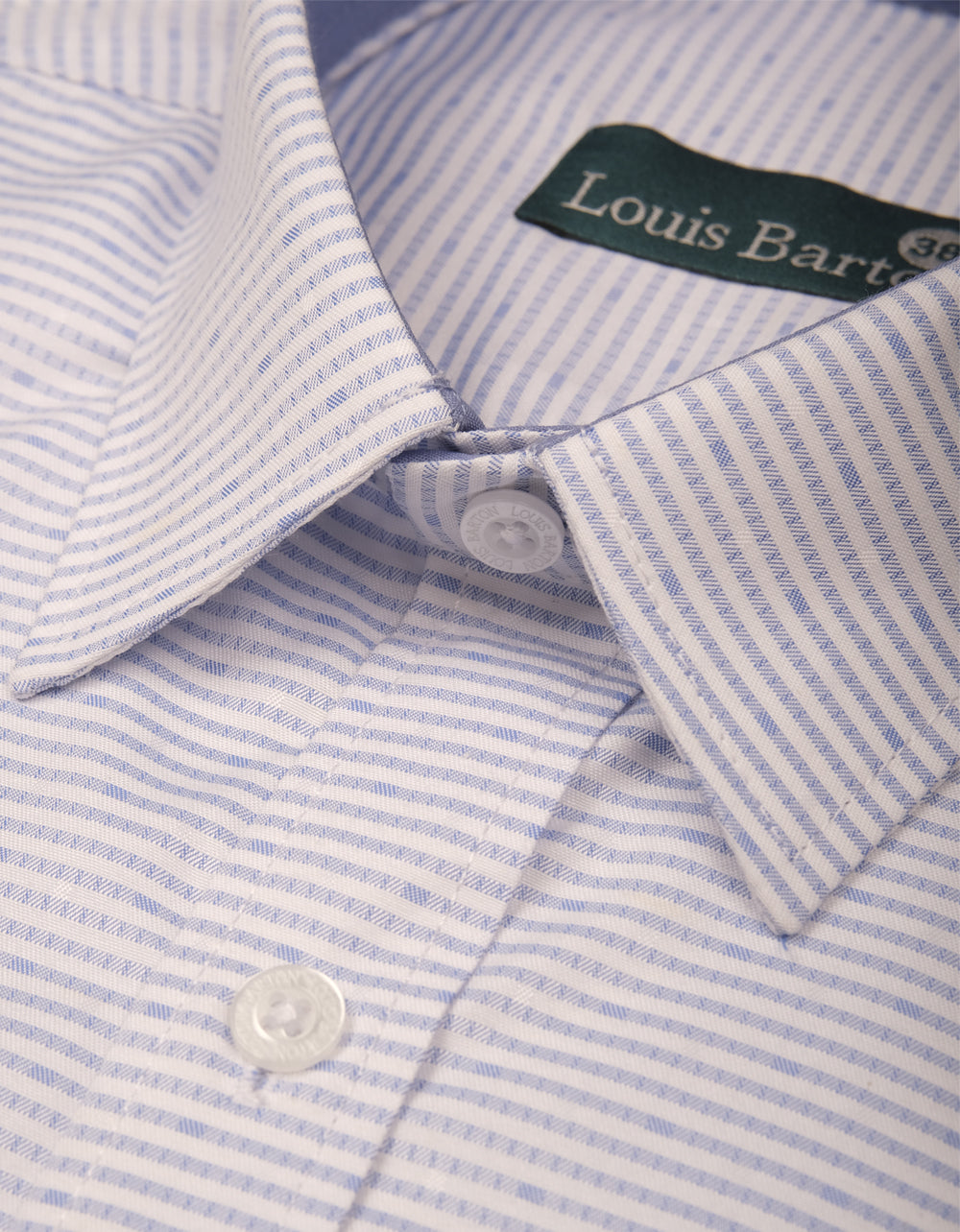Camisa Manga Larga Azul Cielo Rayas Blancas - Moldería slim