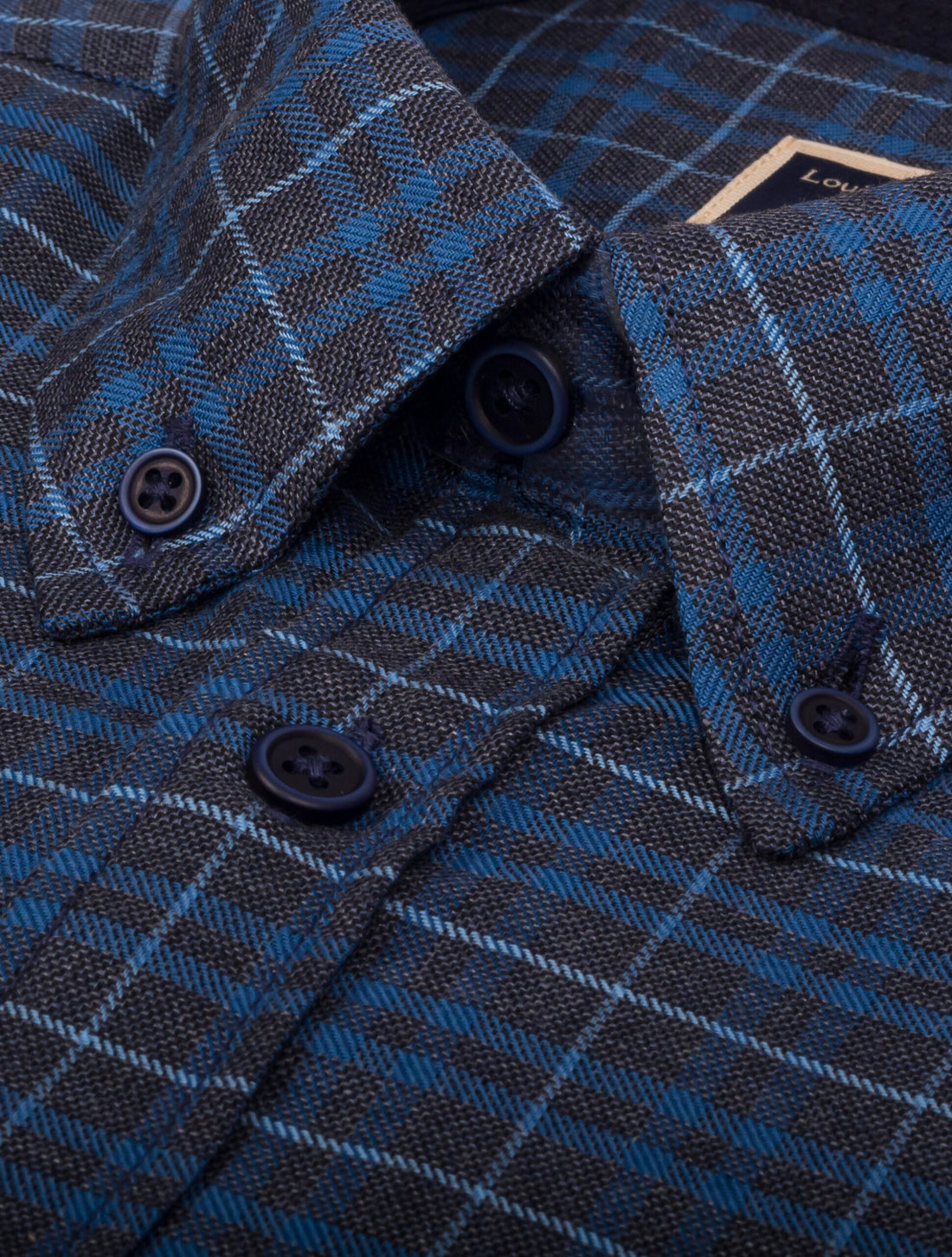 Camisa Manga Larga Cuadros Azules - Moldería informal