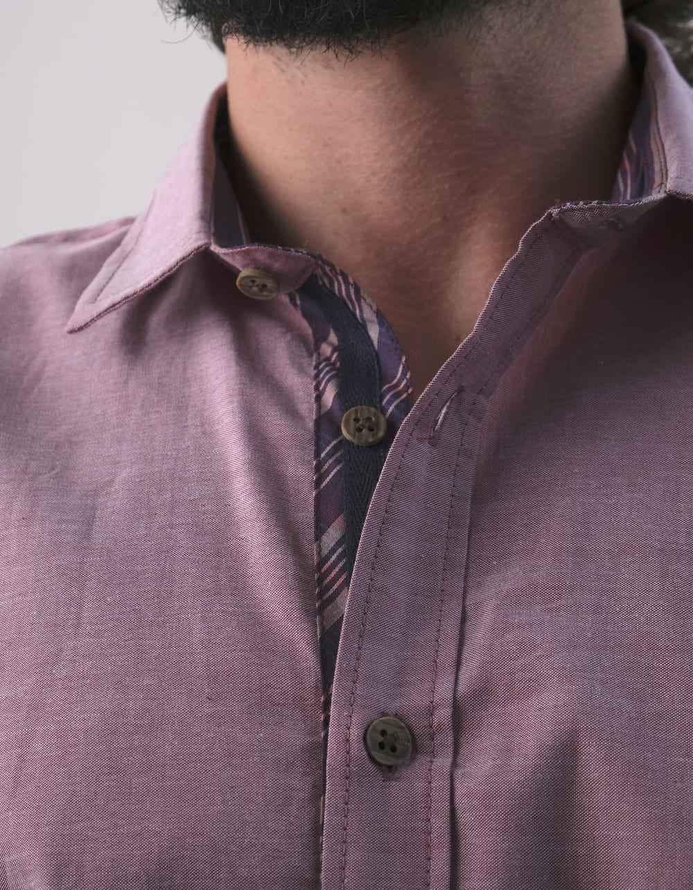 Camisa Manga Larga Rojo Claro Con Charretera - Moldería slim