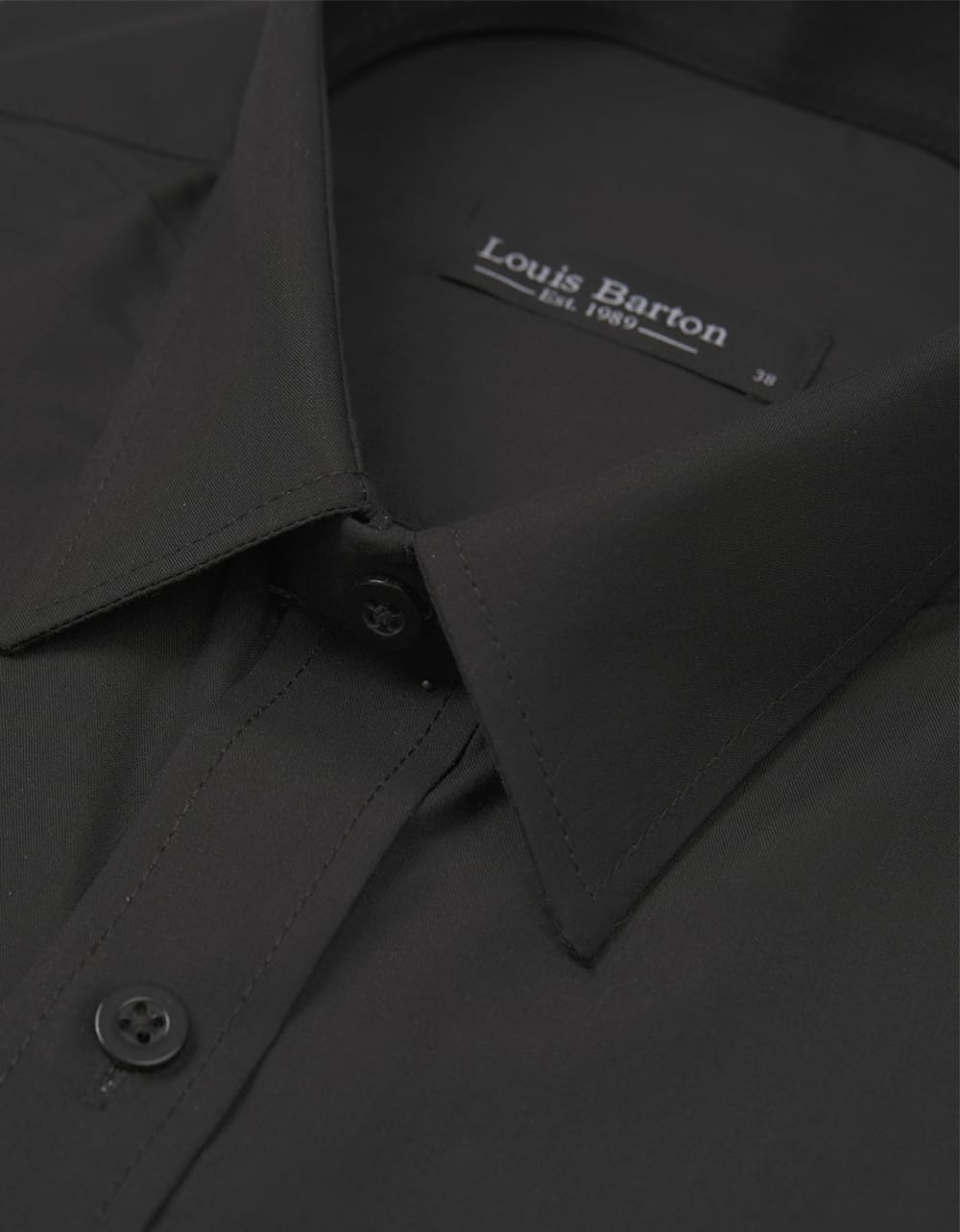 Camisa Manga Larga Sin Textura Color Negro - Moldería Clásica