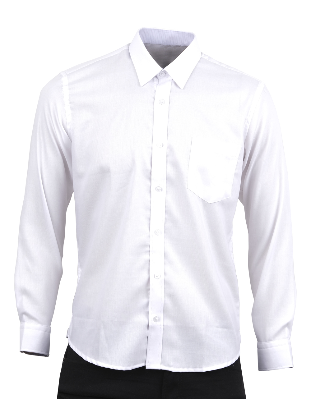 Camisa Manga Larga Blanca Textura Lino - Moldería slim